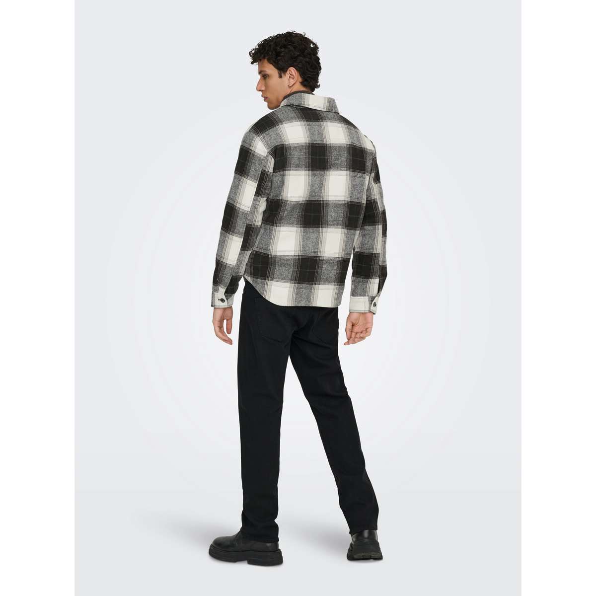 ONLY & SONS MENS REGULAR FIT ZACK OVERSHIRT POLYESTER 22036110-4905323 black